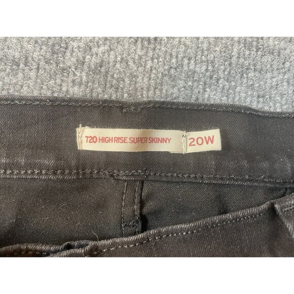 Levi's Jeans Womens 20W 720 High Rise Super Skinny Black Wash Denim - Picture 4 of 11